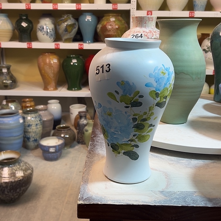 江***雪花瓶白泥摆件摆件摆件。513。