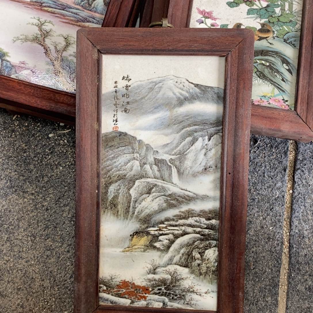 瓷28*16*1景德镇瓷板画柴窑烧制