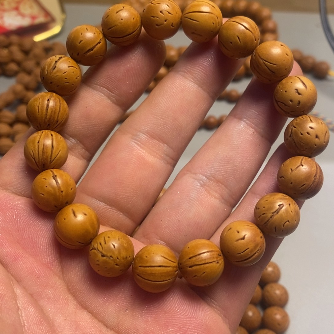 手串桃核脑纹光珠