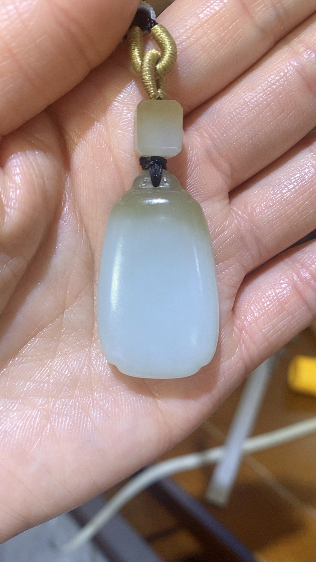 和田玉糖白平安牌