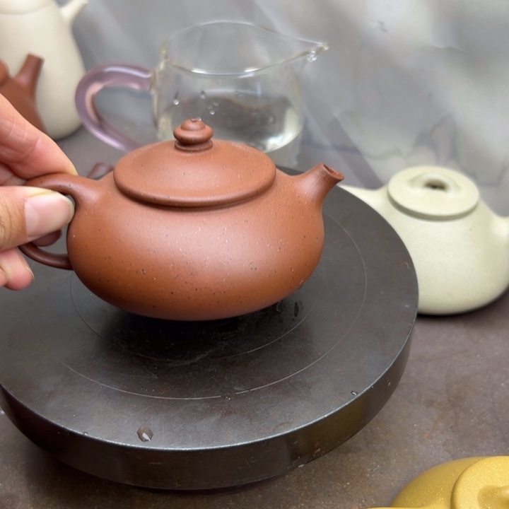 紫砂茶壶铁星朱泥150c c