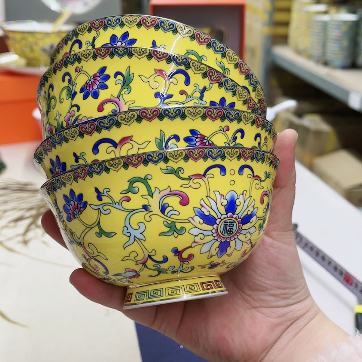 【闪购商品】骨瓷4.5英寸4黄。。。。。。