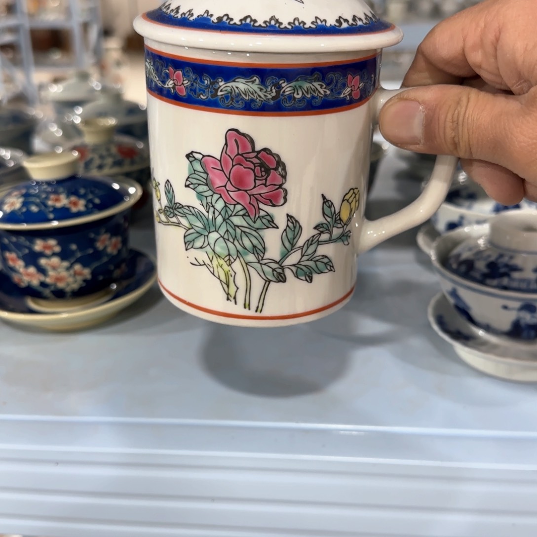 瓷片摆件手绘瓷器全部处理