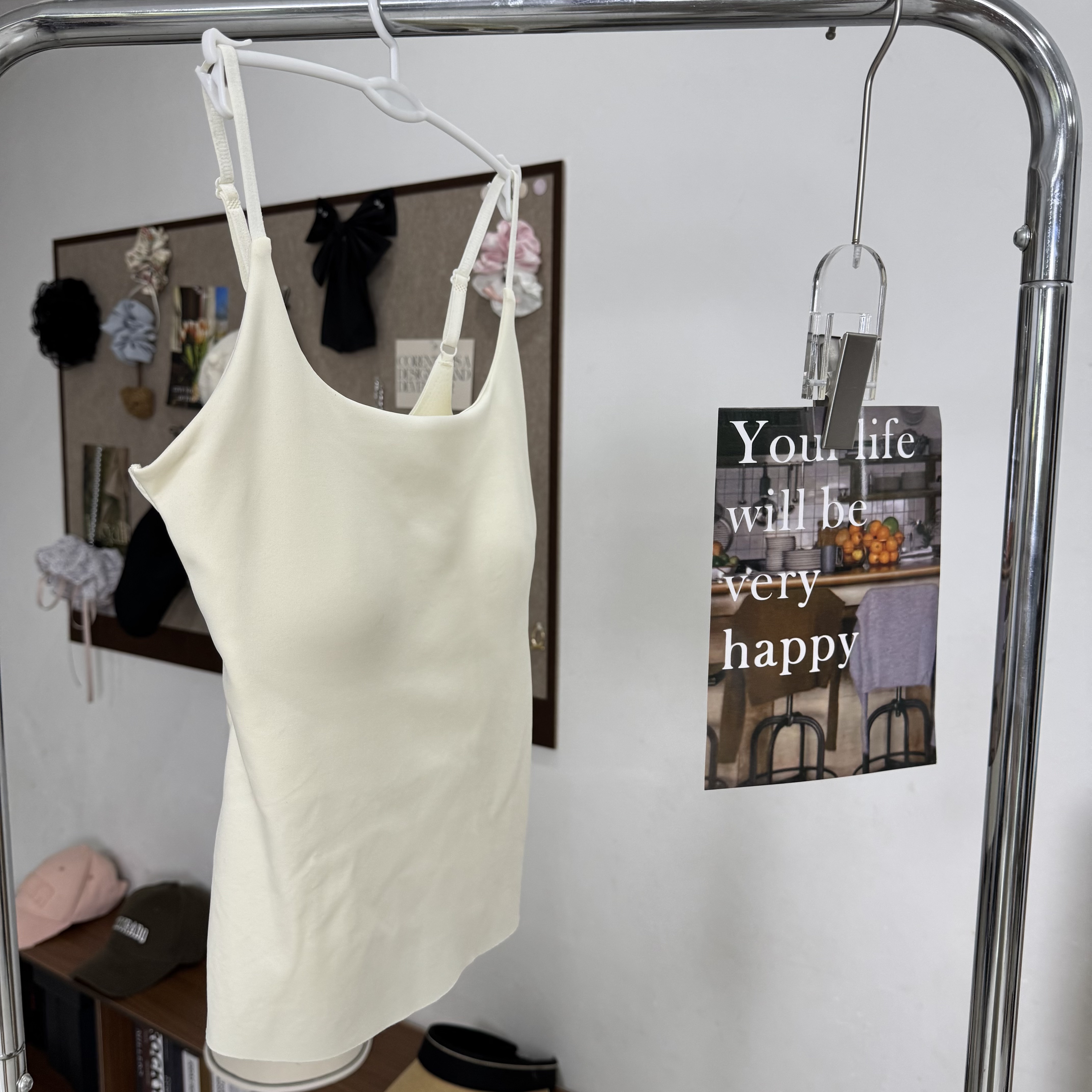 【欧若风吊带】微瑕背心打底带胸垫美背吊带文胸一体外穿