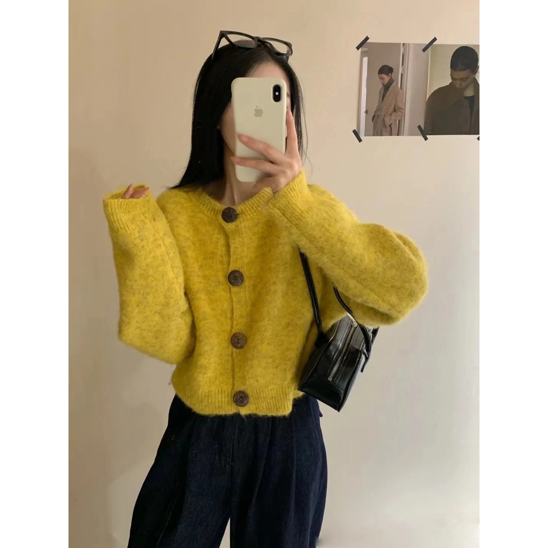 韩版慵懒风软糯圆领开衫毛外套女2025早秋高级感宽松外穿针织上衣