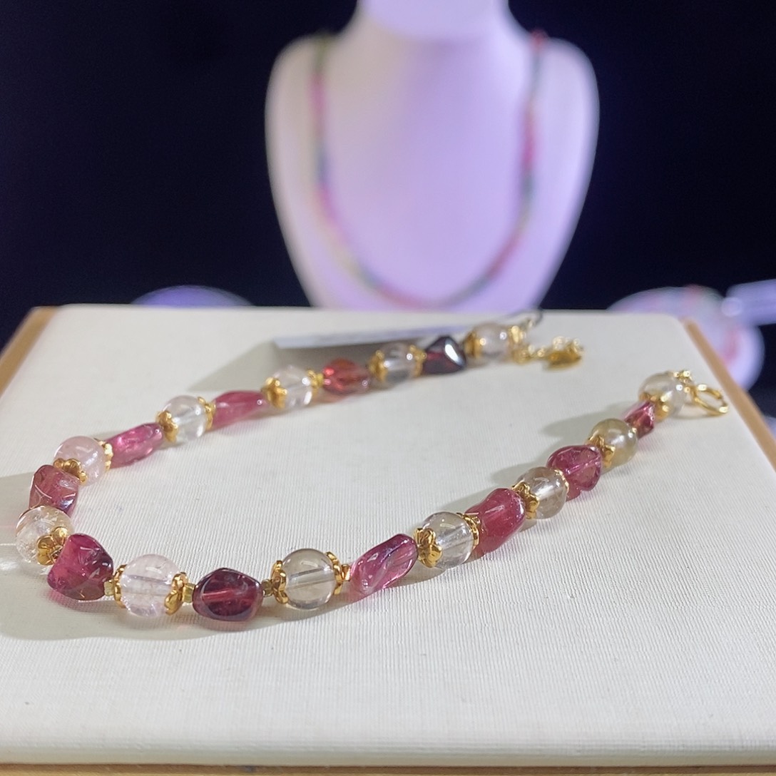 碧玺手链未镶嵌随形