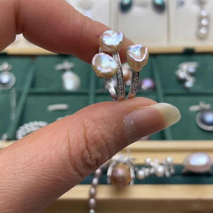 淡水珍珠戒指银S925镶嵌