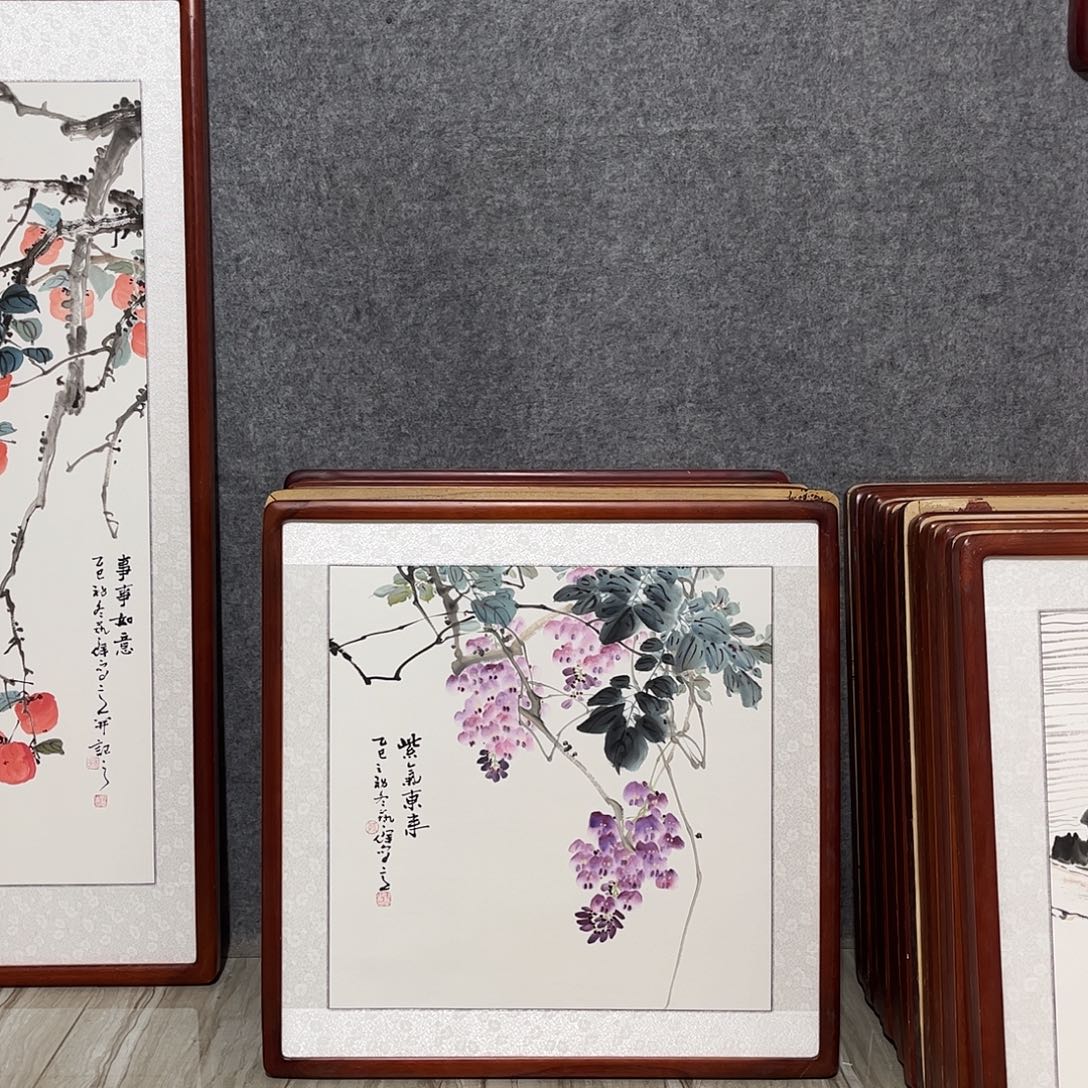 国画书画作品带框63×63
