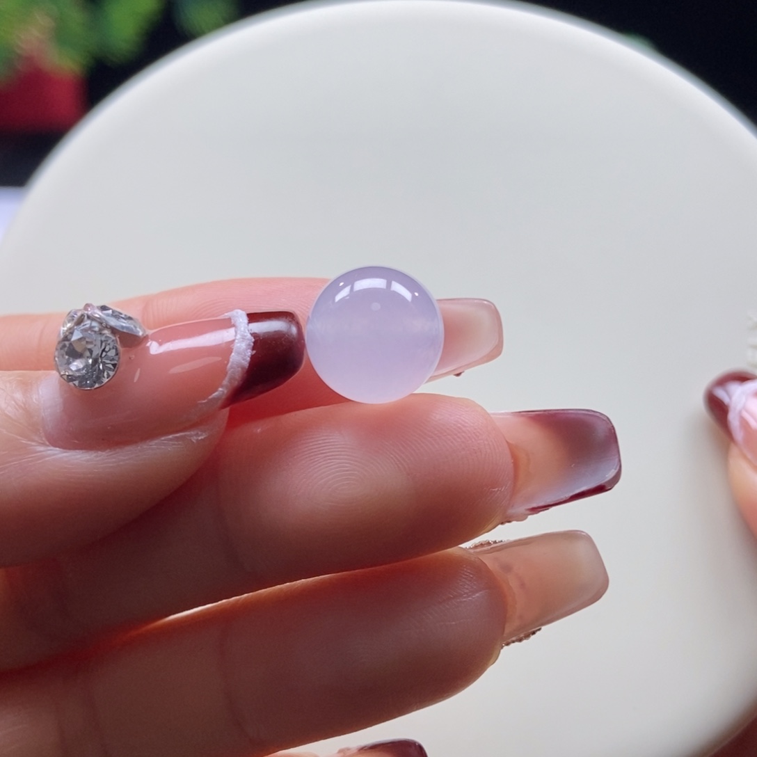 翡翠散珠翡翠冰粉紫珠卡11.4mm