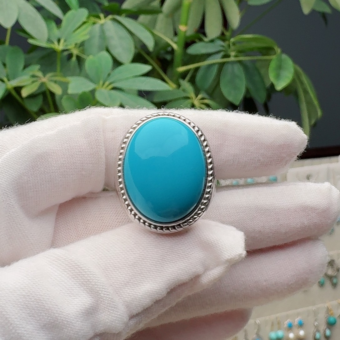 绿松石银S925镶嵌戒指戒指