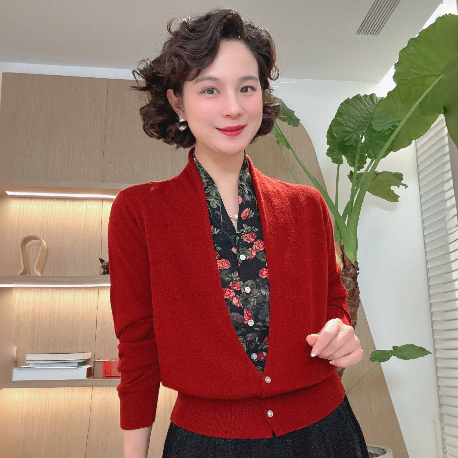 【贵妃领】早秋假二件针织开衫百搭时尚轻奢#DQ6836