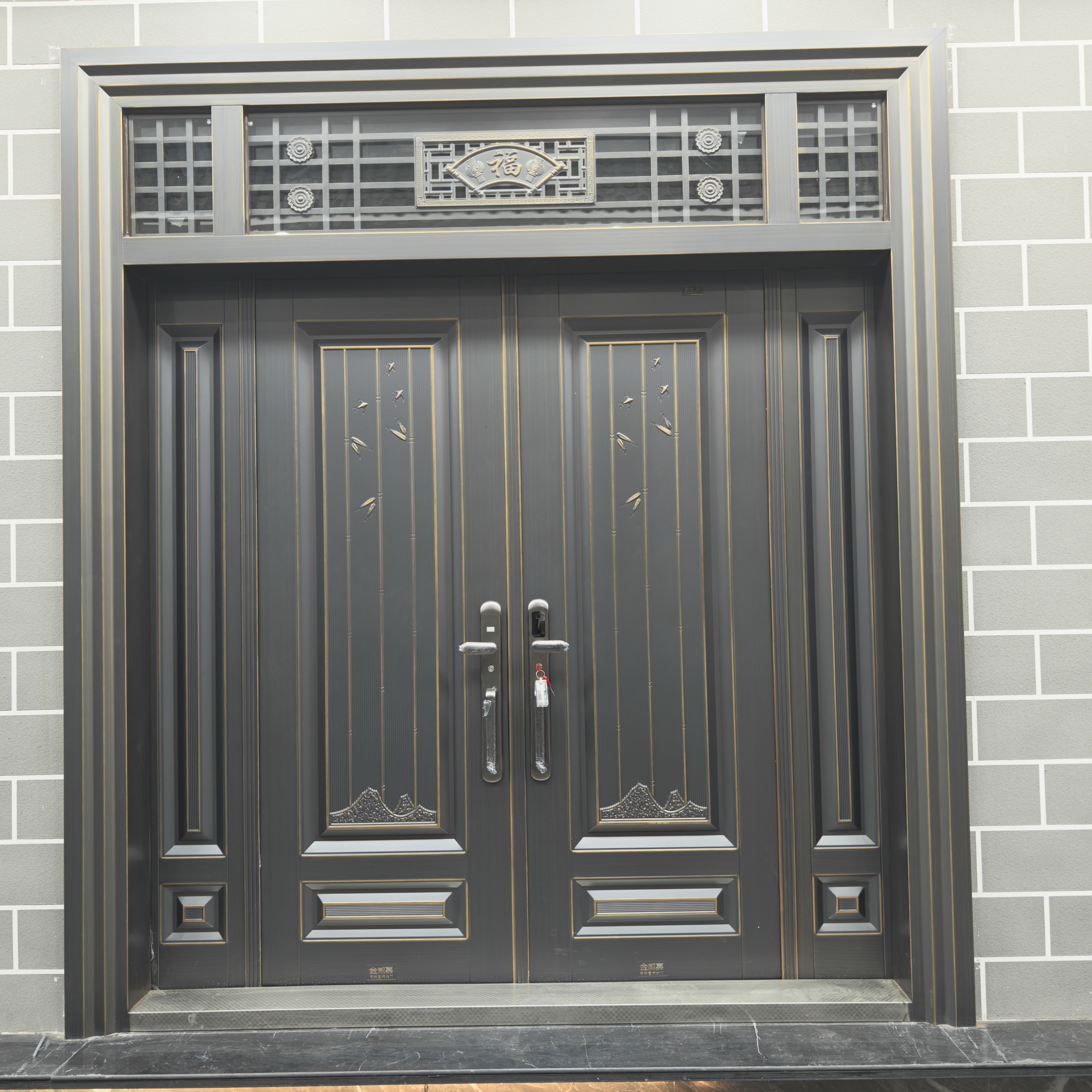 【下定链接】锌合金别墅大门进户门实体拼接门四开门