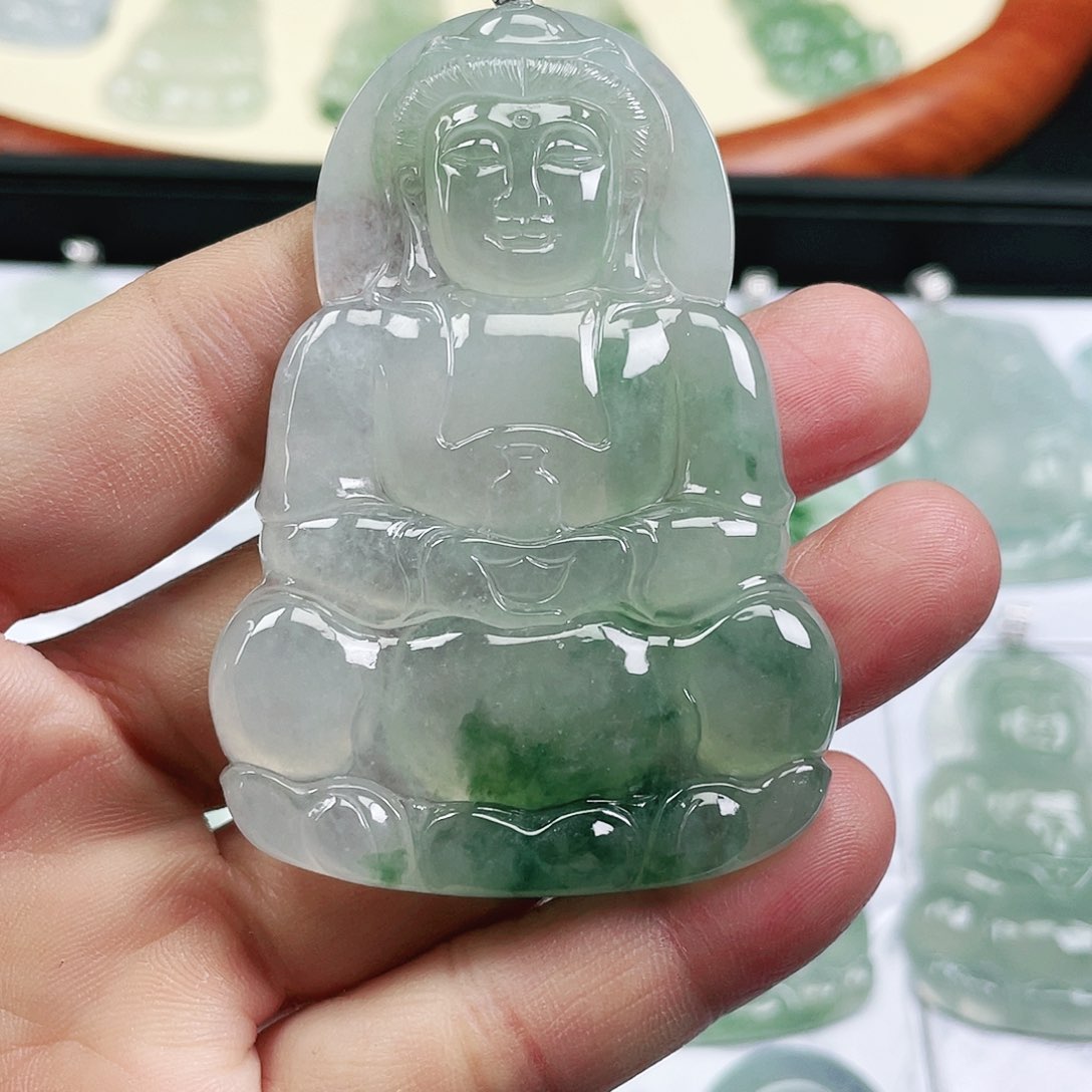 翡翠颈饰未镶嵌观音吊坠
