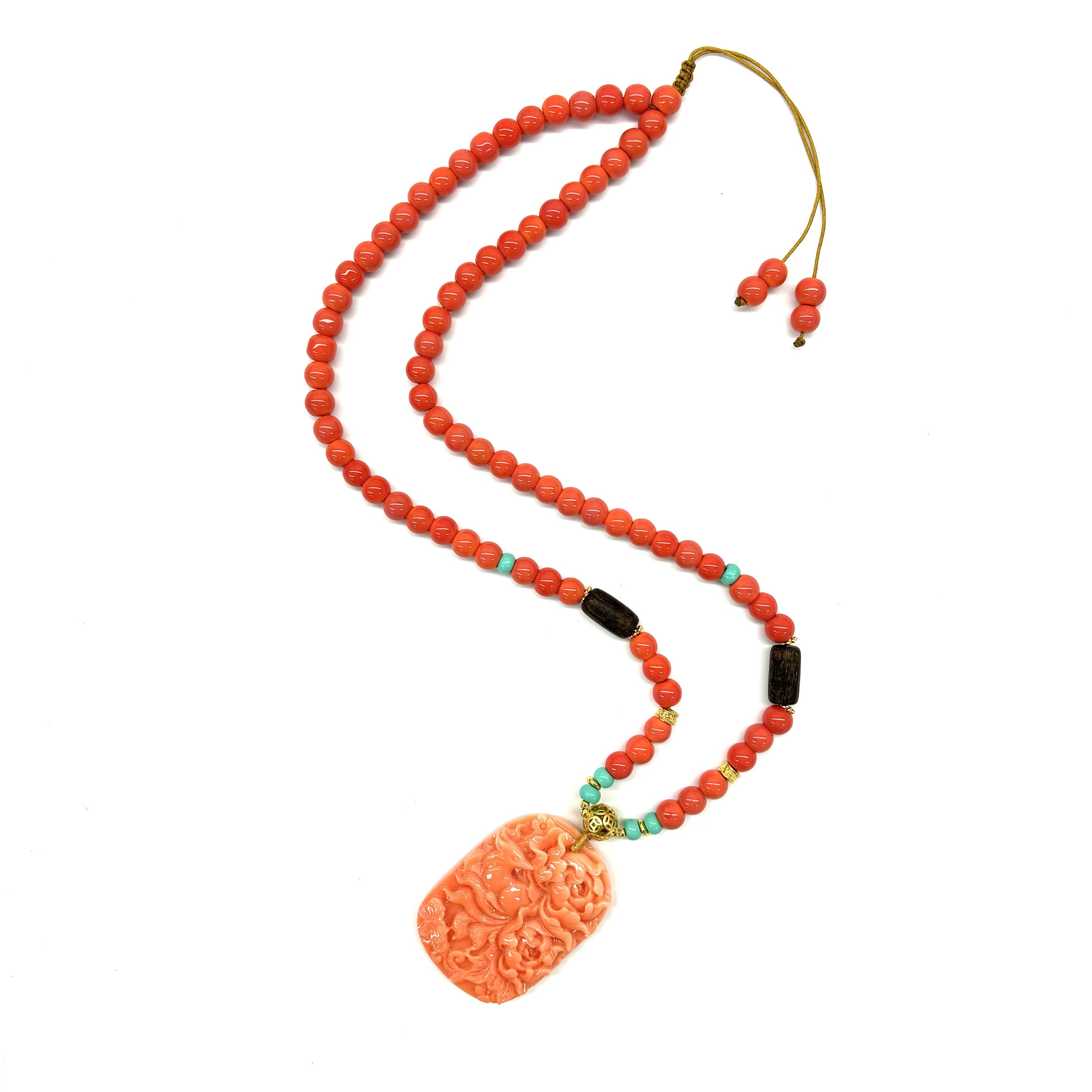 x1031-国风气质款牡丹花毛衣链-赠礼盒