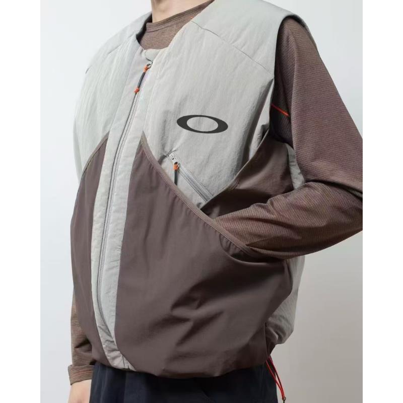 户外徒步复古主义户外先锋机能拼色无领棉马甲男女10516