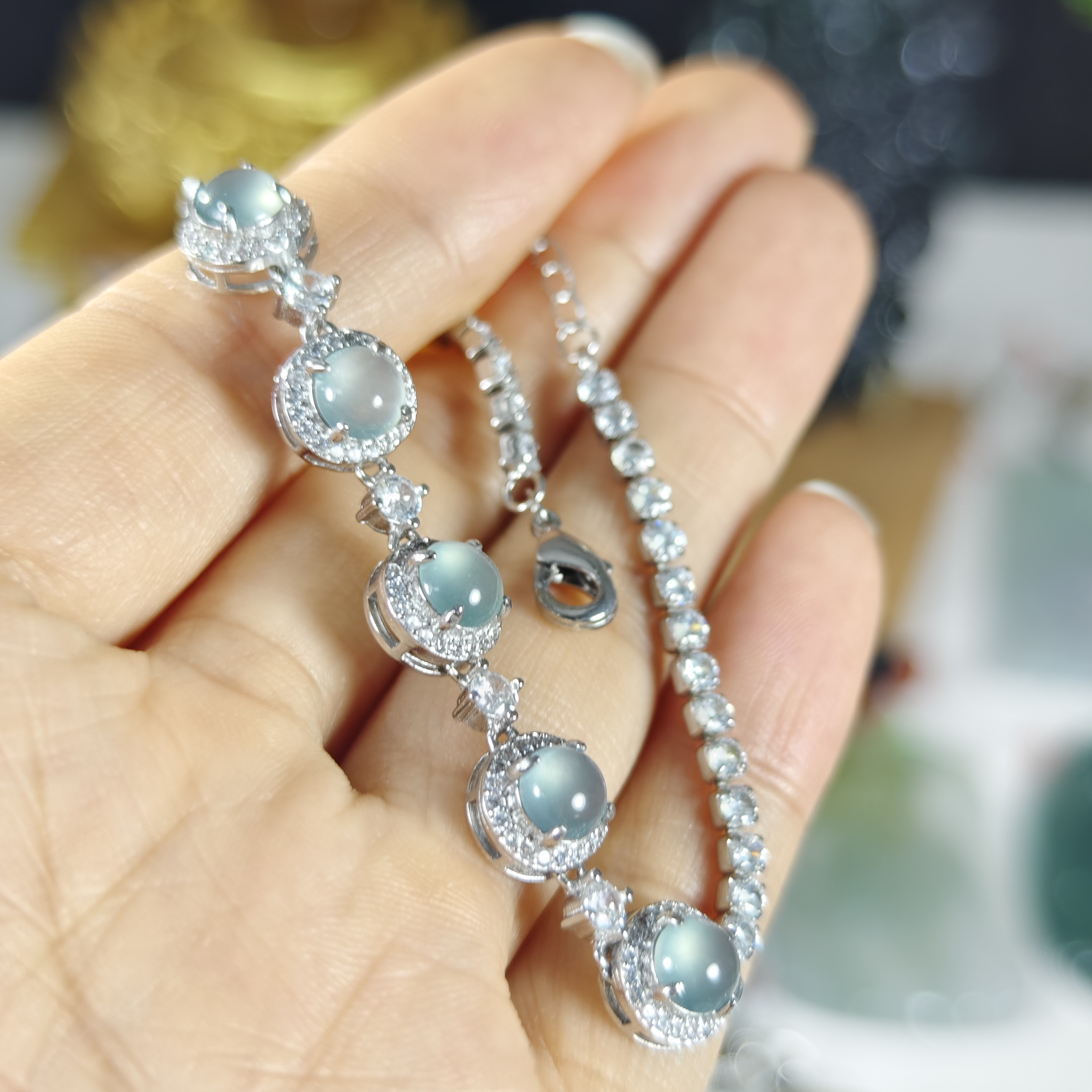 天然a货翡翠冰种手链