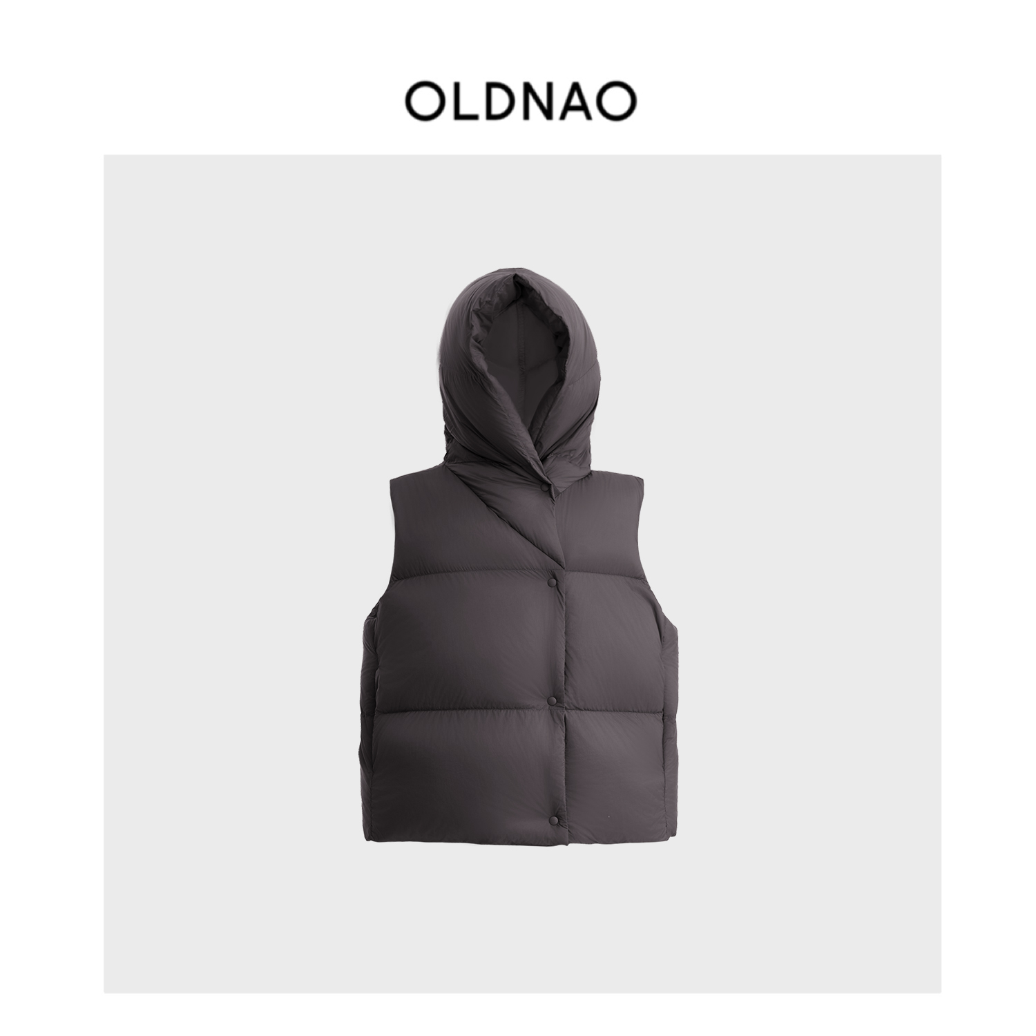 【OLDNAO】品牌订单线90白鹅绒极简云朵泡芙连帽羽绒马甲-G2519