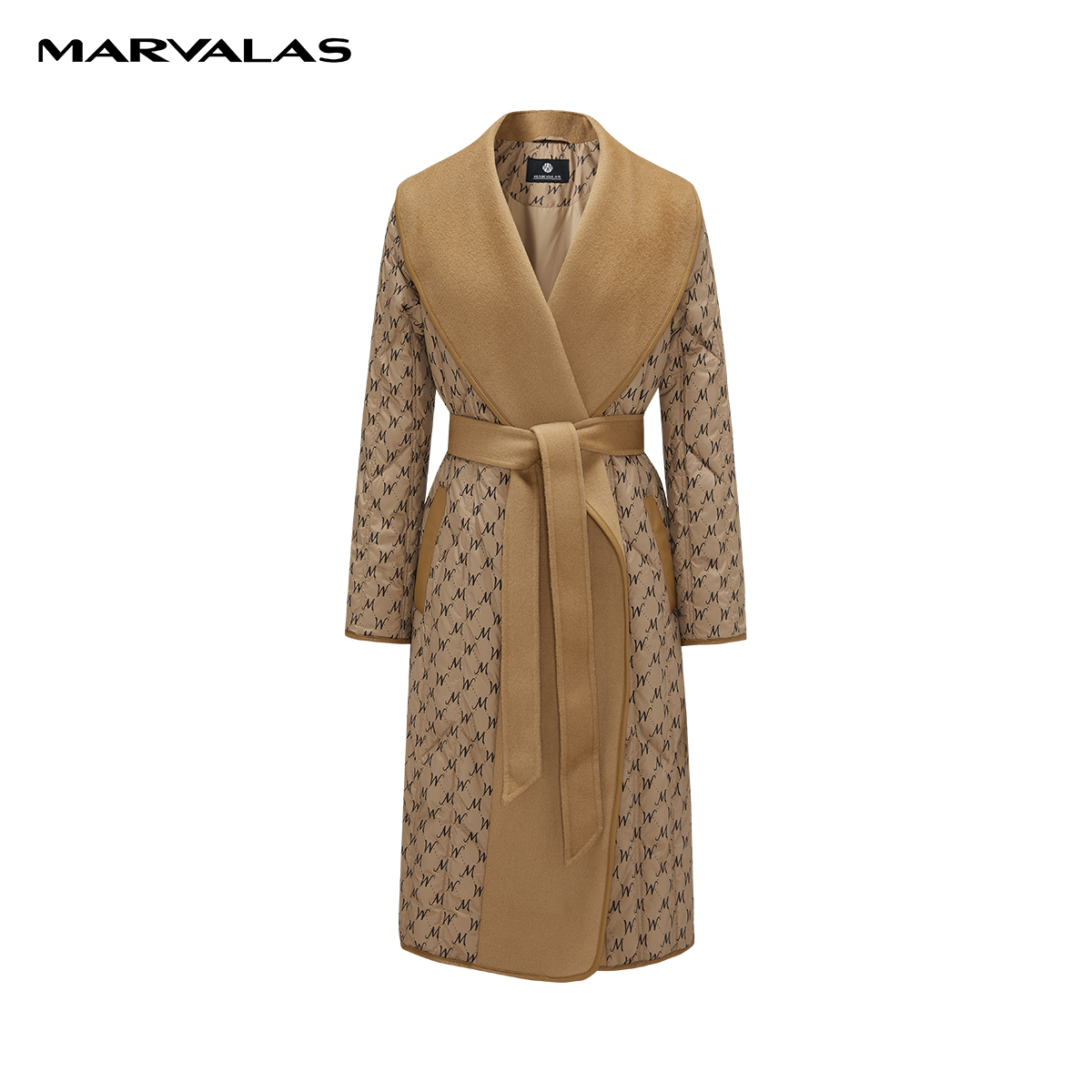 【商场同款】曼德诗长款羽绒服秋冬双面呢全羊毛外套M427307495