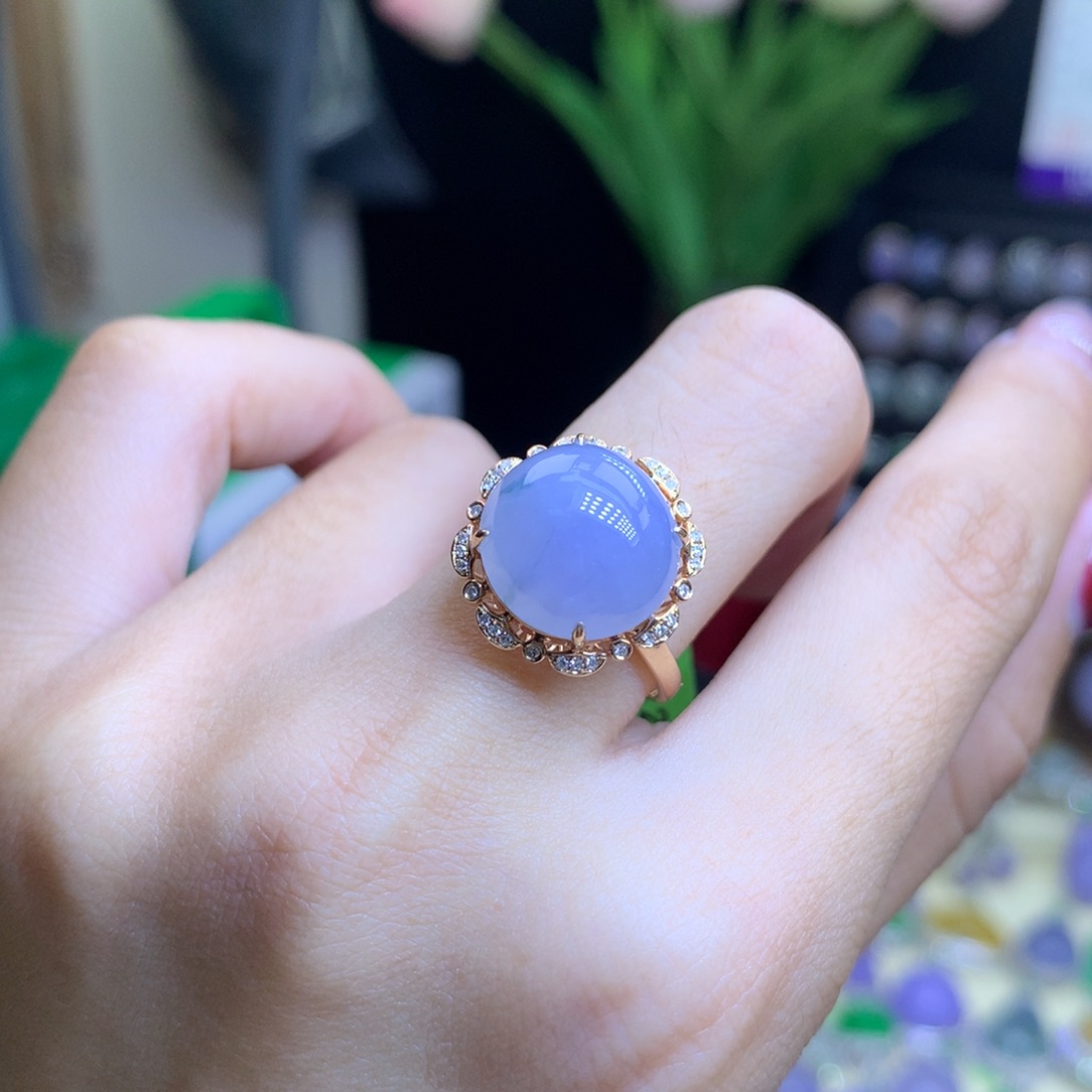 翡翠颈饰18K金镶嵌天然