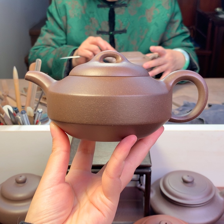 紫砂茶壶s***u全手工 扁石