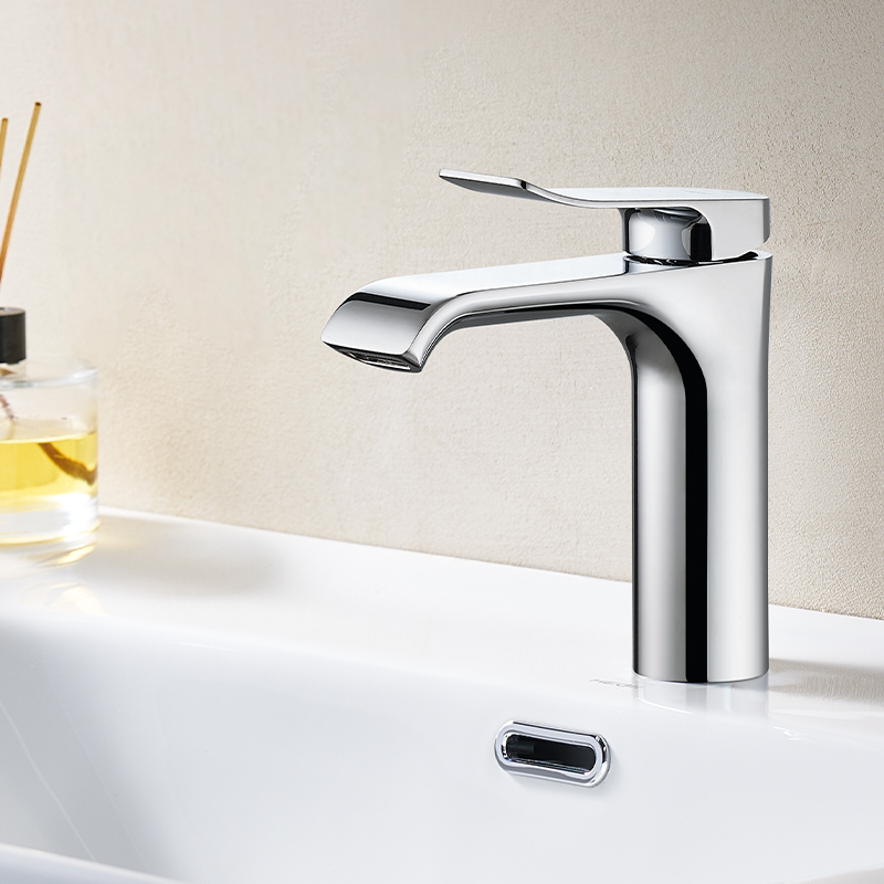 Hegii/恒洁DML933-111全铜面盆龙头静音缓冲宽幅雨幕起泡十级电镀