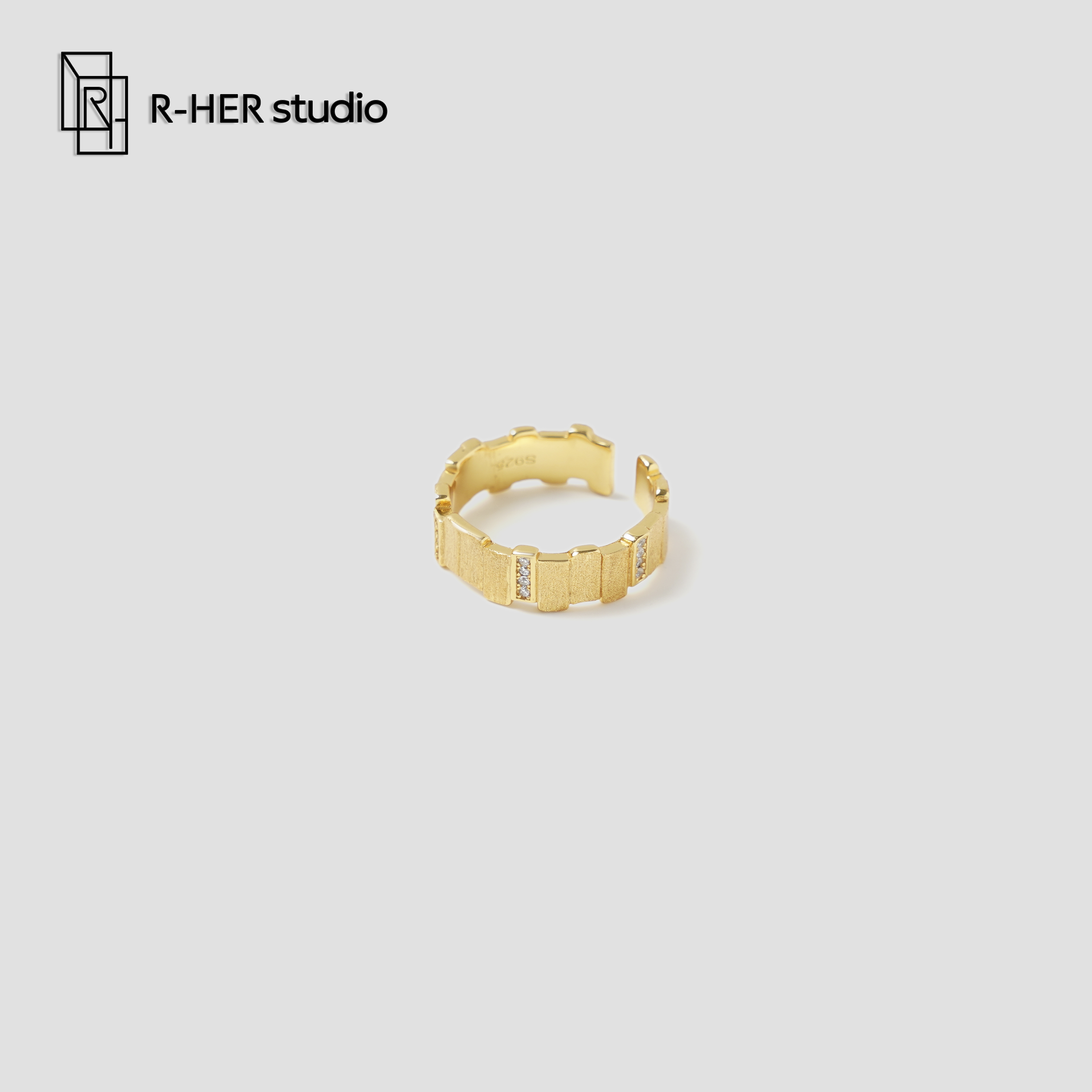 925银戒指 R-HER小众个性中古慵懒轻奢风时尚简约设计师指环戒指