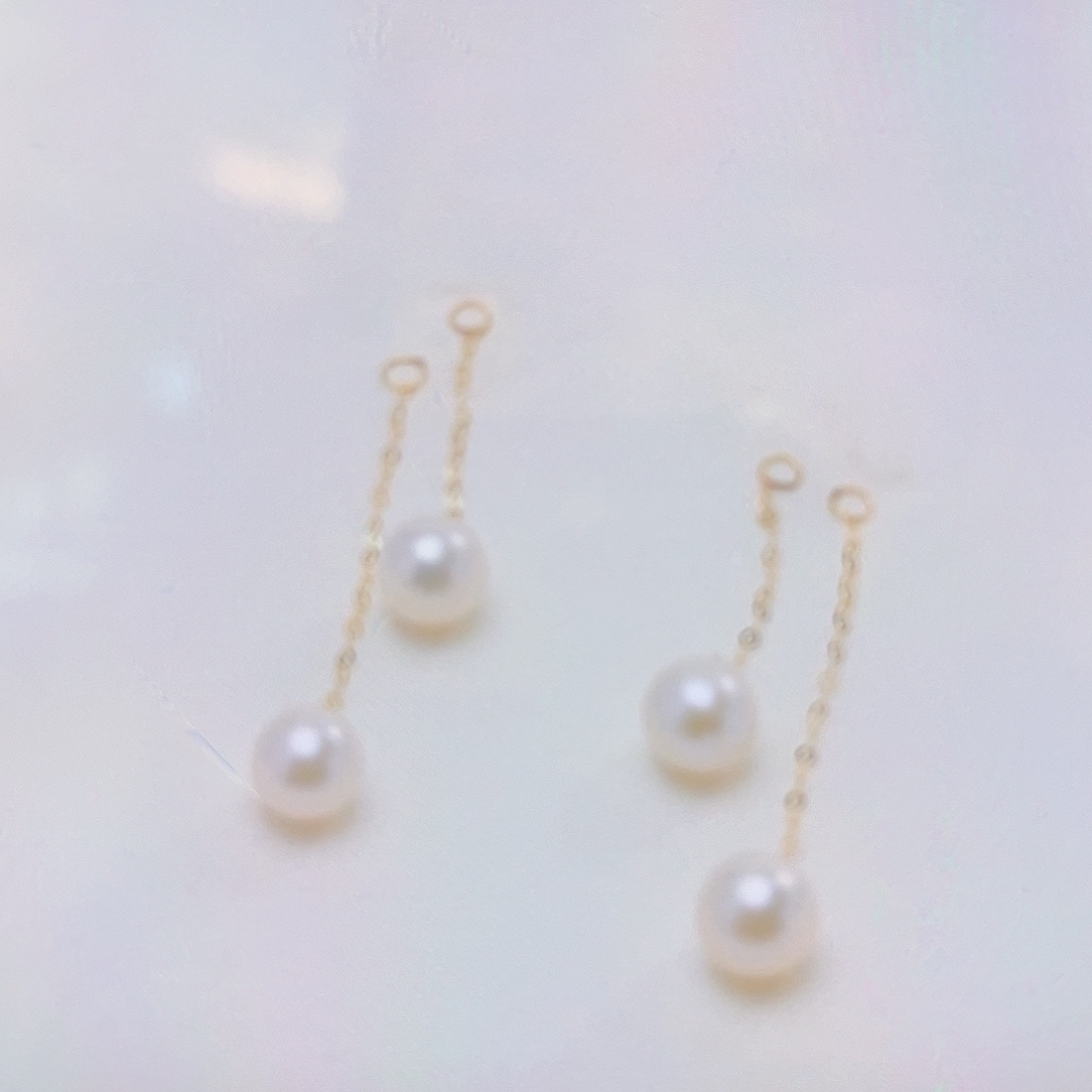 淡水珍珠耳饰18K金镶嵌