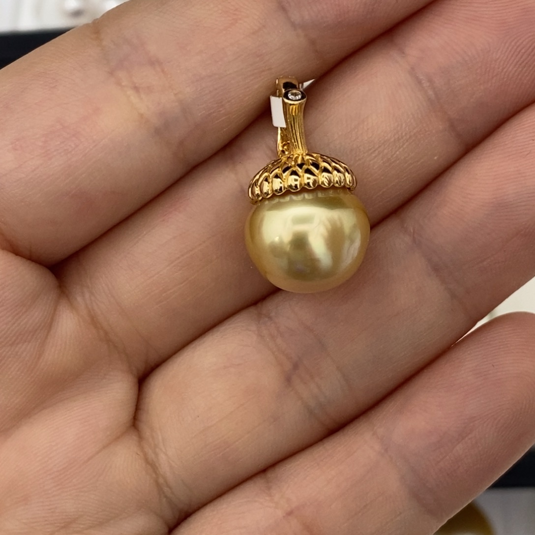 定制海水珍珠未镶嵌裸珠南洋金珠 成品12.2不退不换