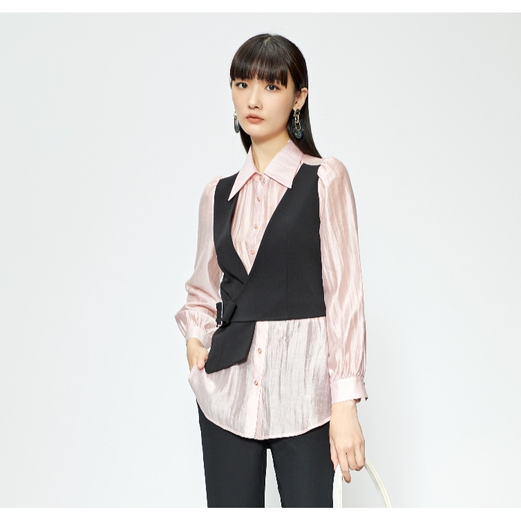 商场同款新品衬衫马甲假两件上衣N202A31082A