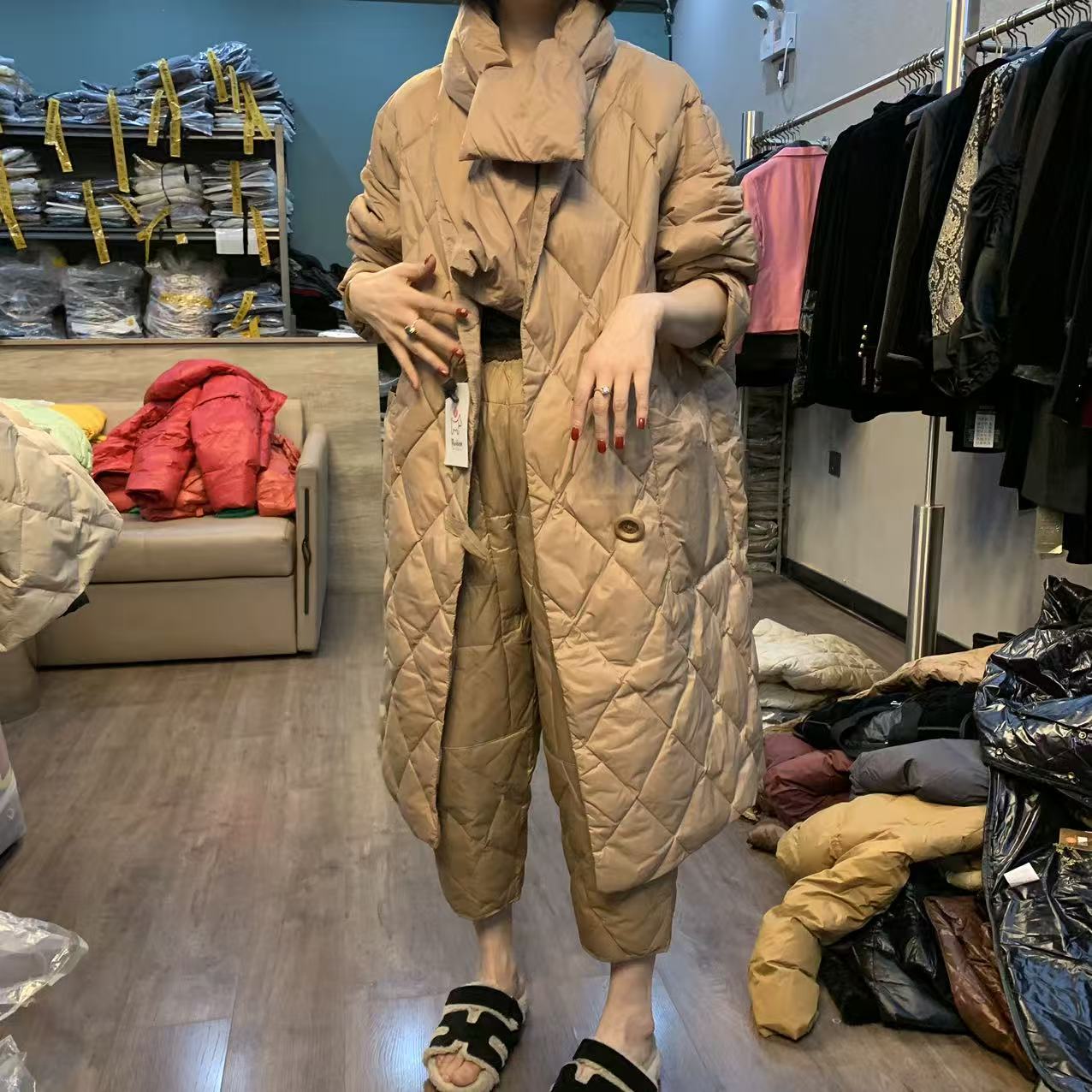 长版欧韩时尚羽绒服D1122-2