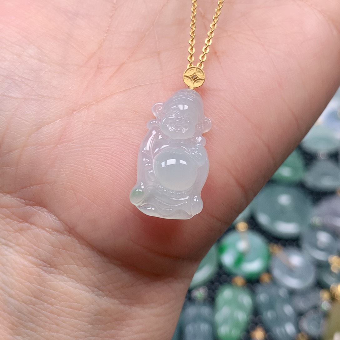 【闪购商品】翡翠吊坠(不含链)18K金镶嵌