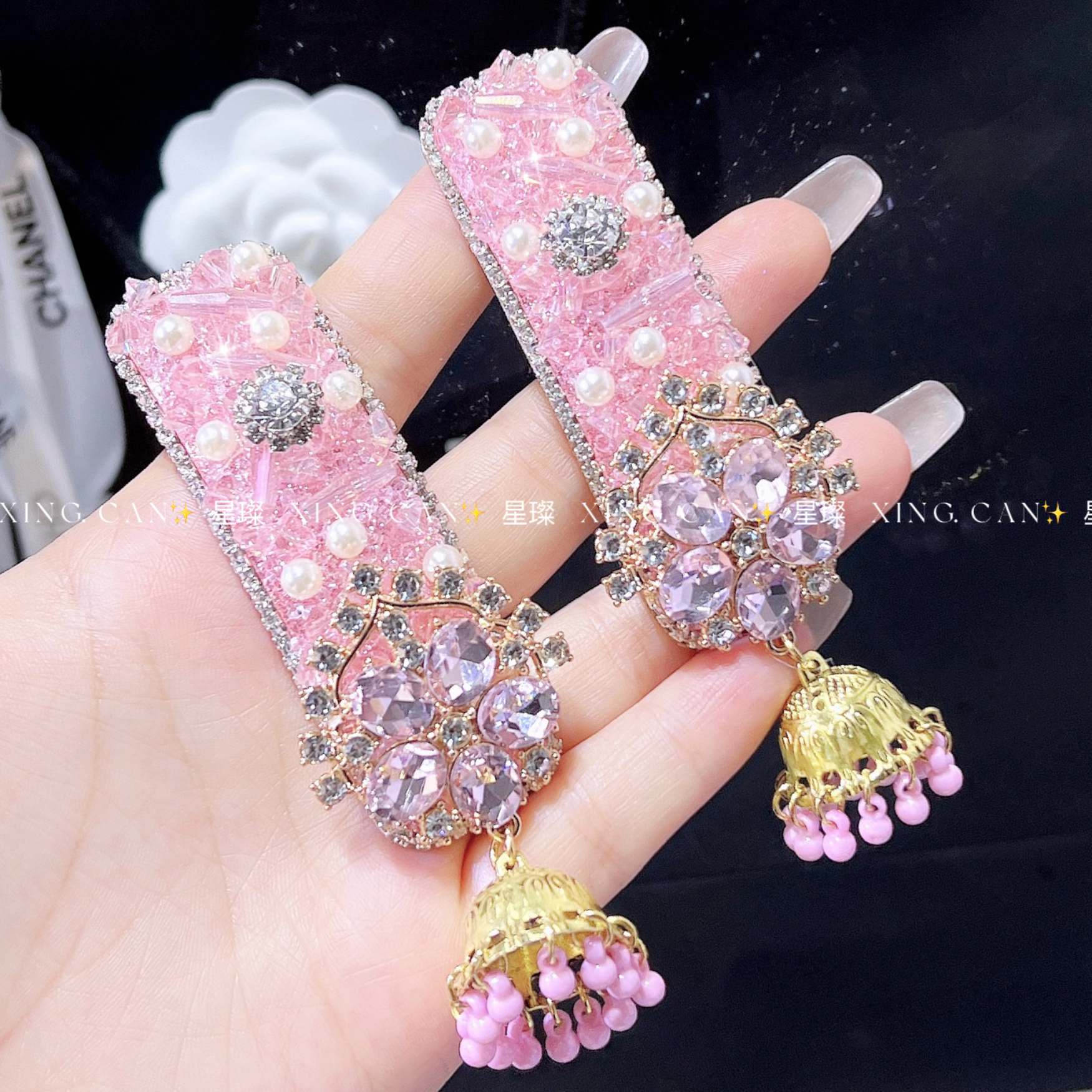 极简风复古港风女发夹网红复古发卡气质镶钻重工个性头饰轻奢