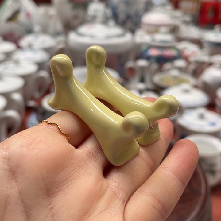 陶瓷醴陵釉下黄釉筷子架