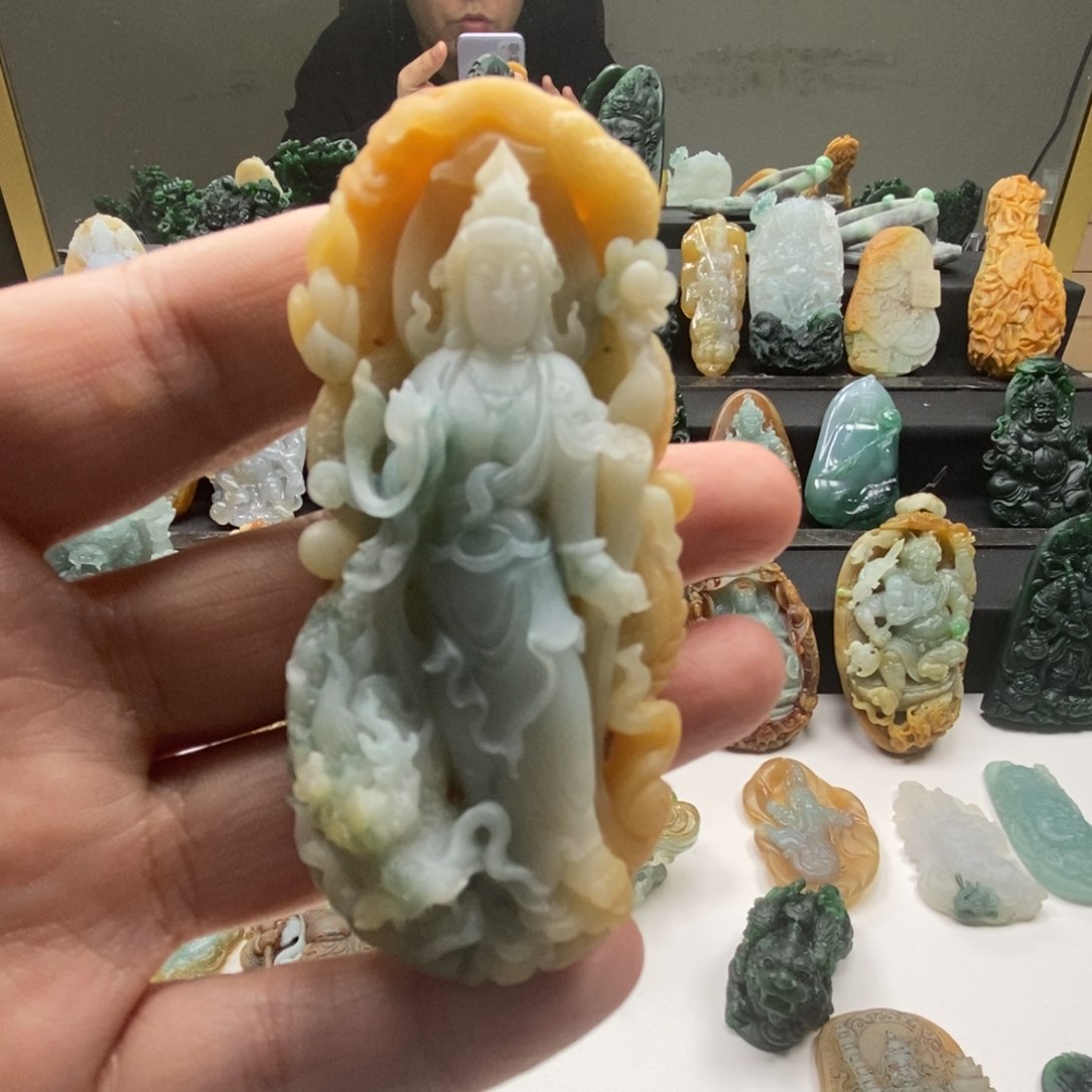 定制翡翠未镶嵌小***字观音