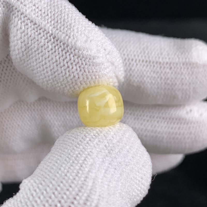 L1710保真原矿俄料尺寸9.5*8.3mm蜜蜡单颗老型单珠隔珠支持复检