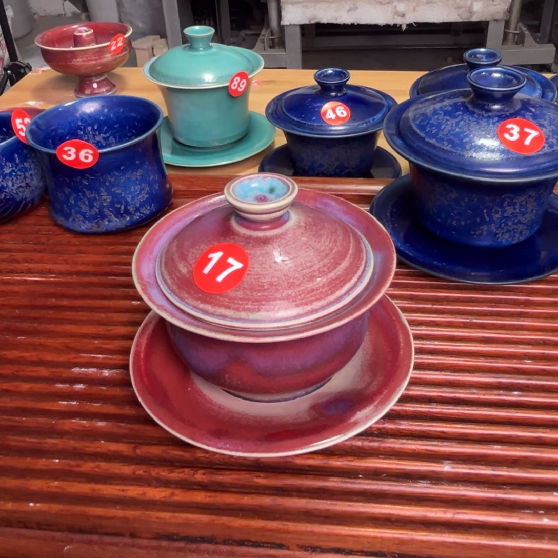 手工制作钧窑茶器