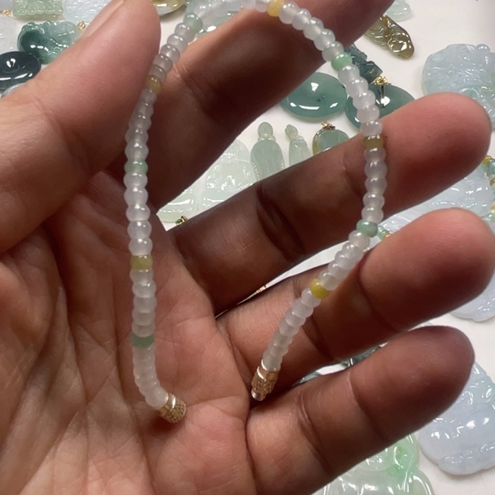 翡翠未镶嵌手链缅甸天然翡翠手串