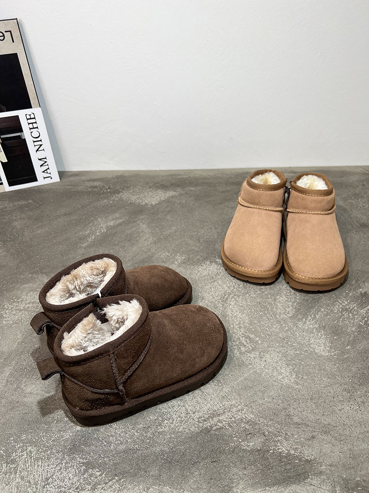 耿耿定制2025冬季新款加绒雪地靴女童软底保暖短靴中大童休闲棉鞋