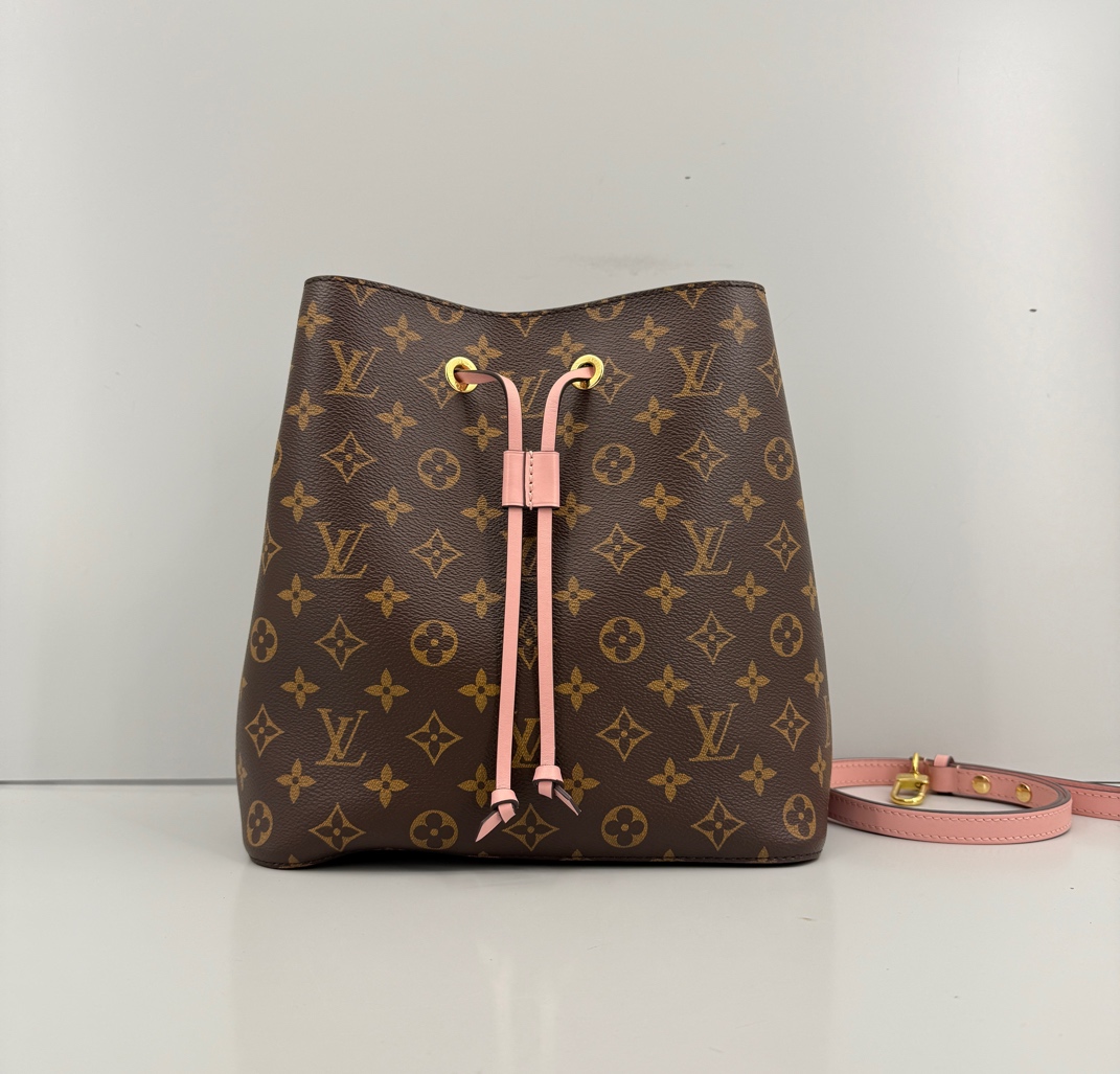 95新 LouisVuitton/路易威登 优选/老花粉色水桶包18年/26x26x17