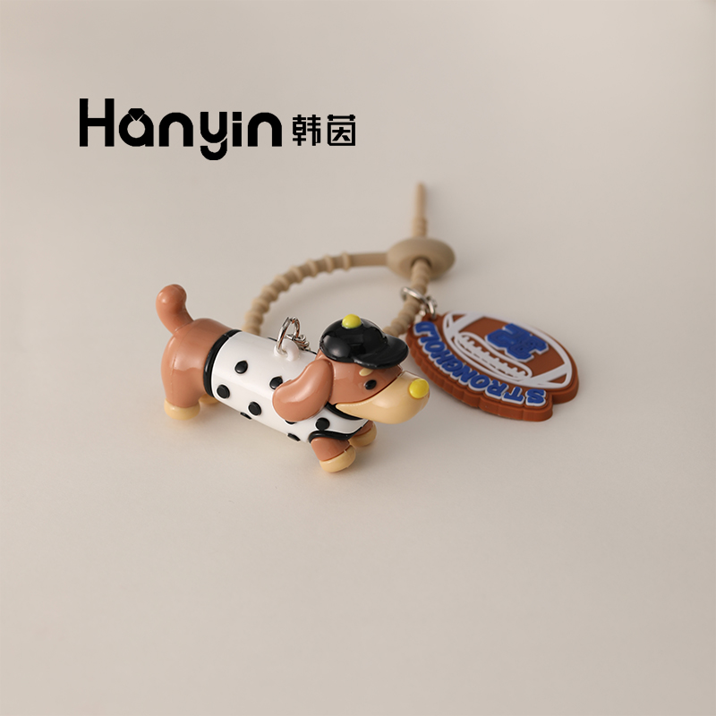 铜合金树脂吊坠 时尚可爱棒球帽斑点香肠狗卡通包包挂件百搭配饰