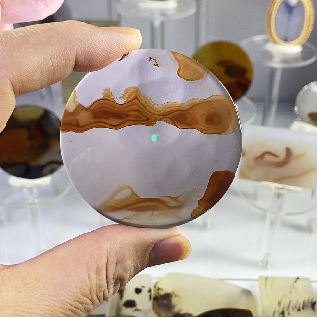 合成碳硅石非金属时尚图纹画面石饰品