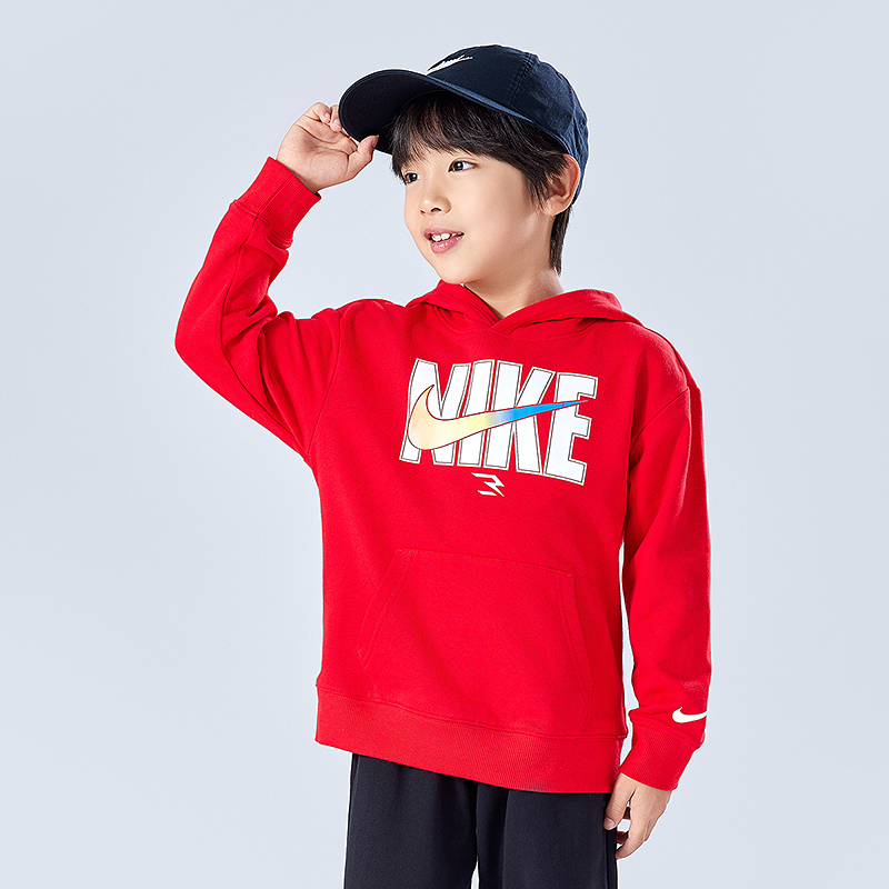 Nike耐克儿童春秋款运动时尚休闲套头舒适连帽卫衣RWN-PO-1813