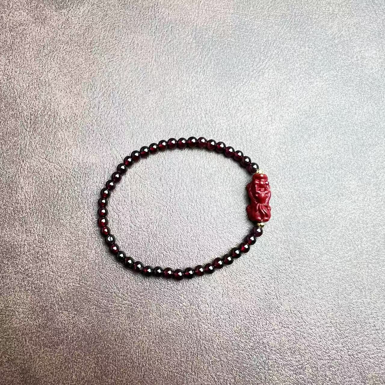 专拍链接 天然石榴石貔貅手链(铜）ZJSJ261-1