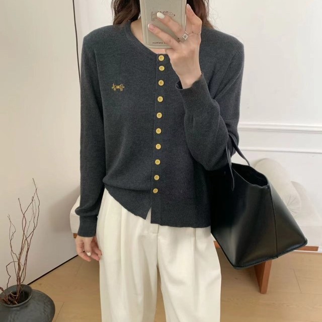 2025秋款细羊毛小狗开衫