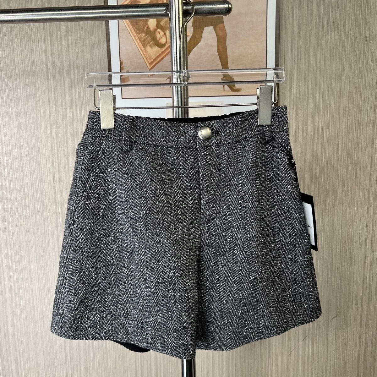 1072撤柜DS短裤时尚秋冬毛呢休闲女装高腰显瘦新款气质百搭