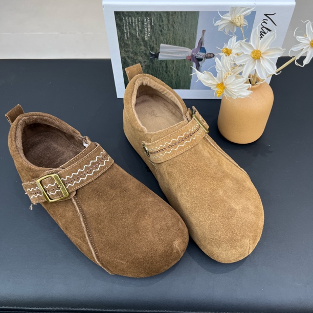 民族风薄绒博肯鞋好看好穿百搭洋气厚底