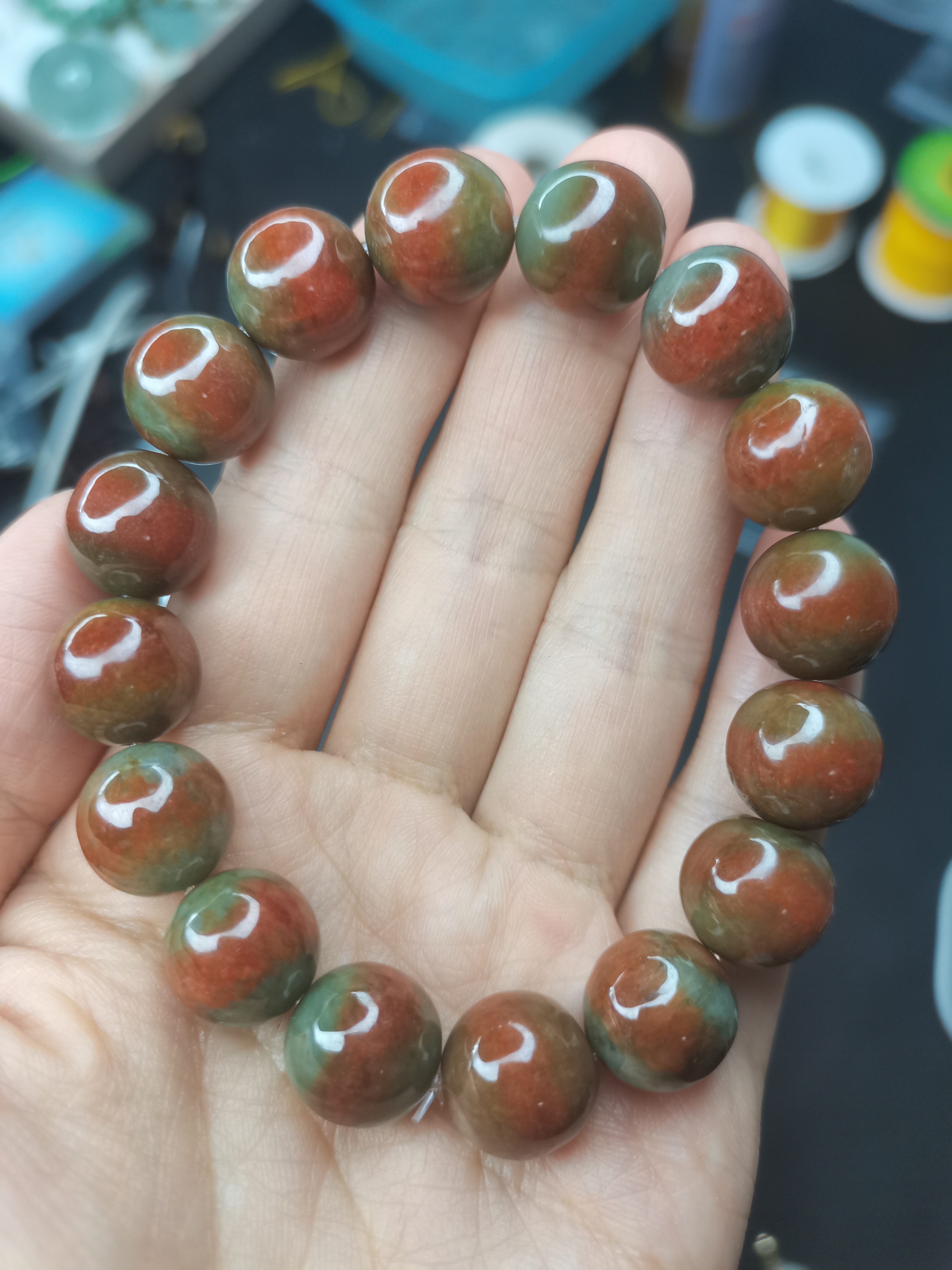 天然翡翠A货手串