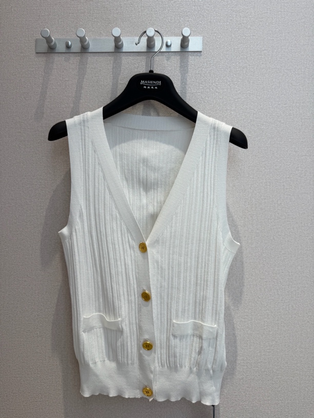 玛丝恩迪夏款V领针织马夹