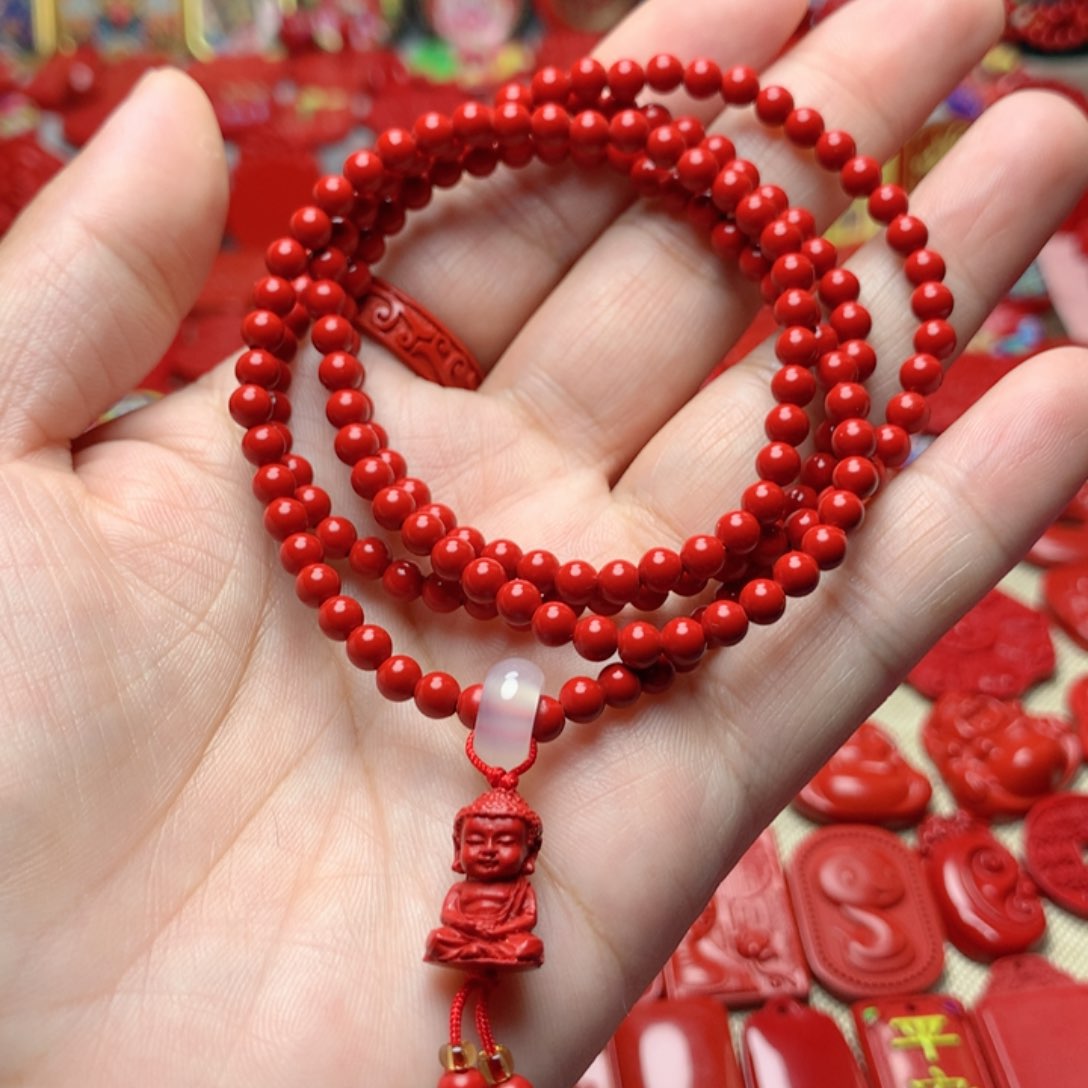 天然辰砂工艺品朱砂手串