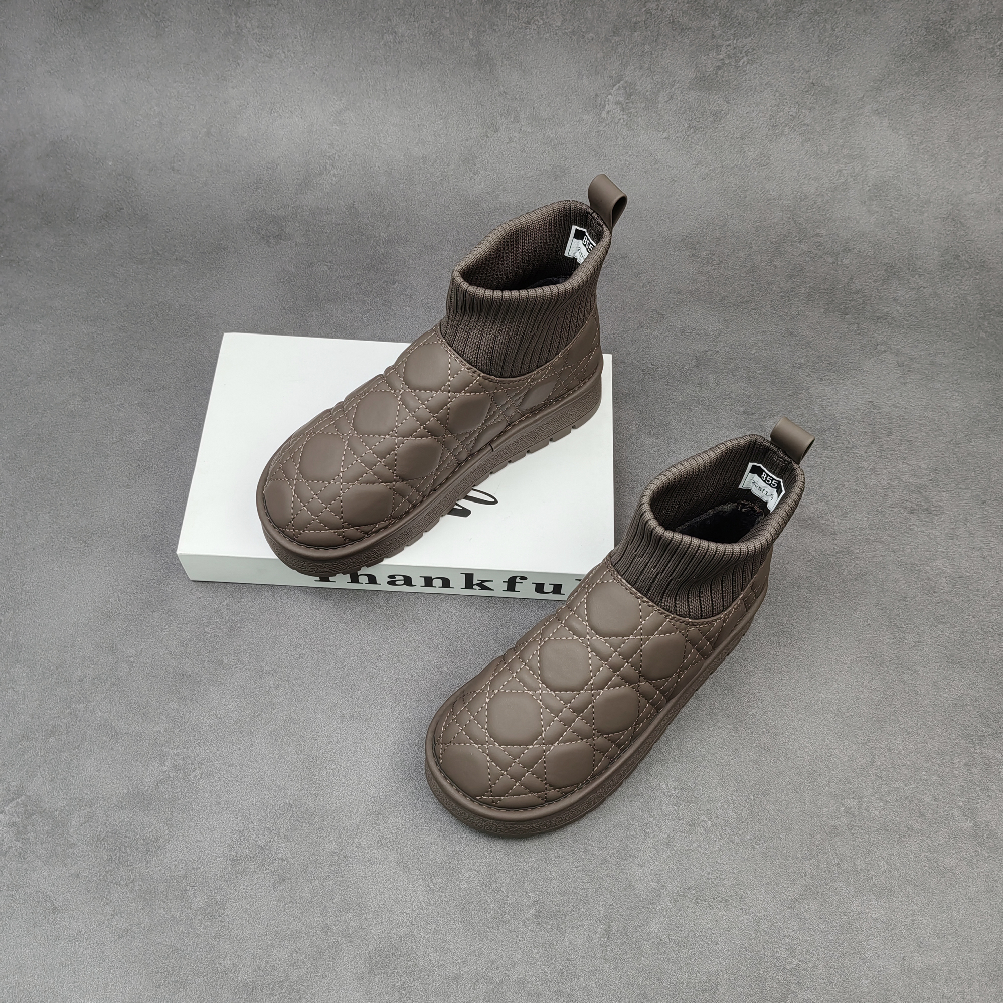 2025秋冬加绒保暖真皮女士时尚百搭一脚蹬雪地靴-855